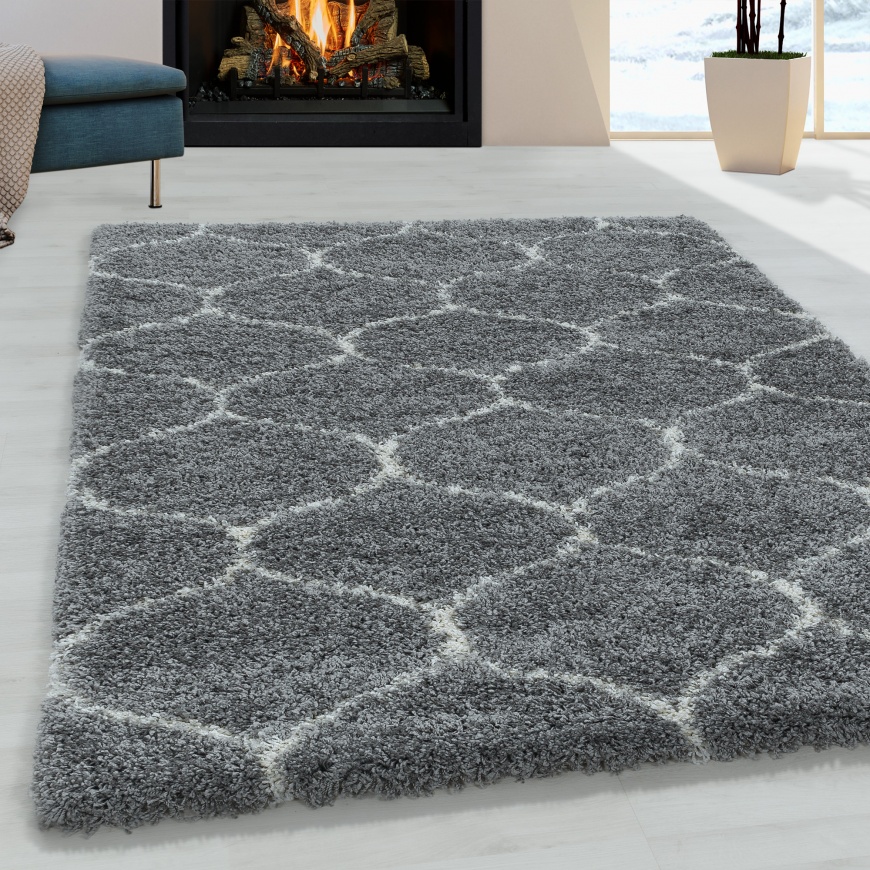 Salsa Shaggy Contemporary Grey Rug